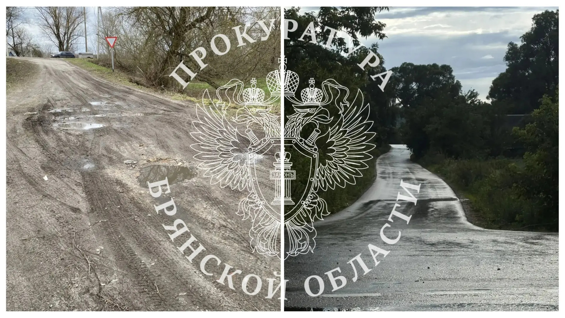В брянской деревне Телец привели в нормативное состояние дорогу благодаря прокуратуре