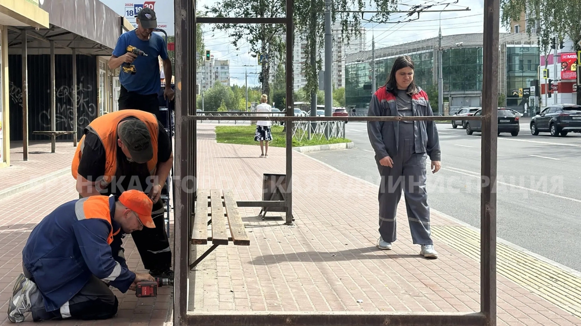 В Советском районе обновили 15 остановок общественного транспорта