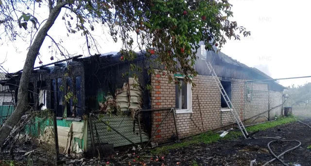 В поселке Локоть сгорел жилой дом на улице Тютчева, пострадавших нет